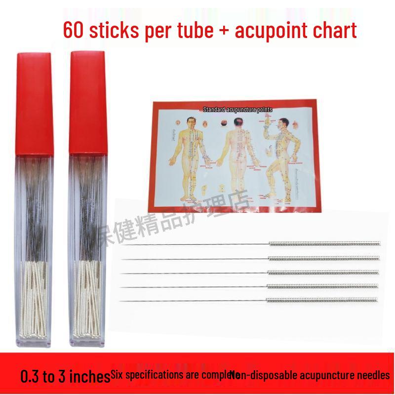 Набор для иглоукалывания из чистого серебра: 30/60 многоразовых штук, алюминиевая коробка на 200 штук