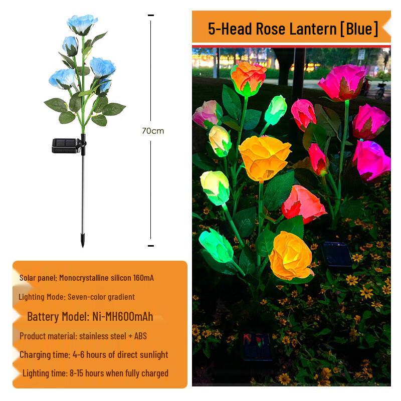 Solar LED Rose Flower Outdoor Light