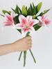 4Pcs Artificial Lily Flowers Latex Fake Flowers for Wedding Party Garden Shop Courtyard Photography Props Living Room Balcony Home Decor