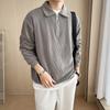 New Lapel Zipper Long Sleeve Pullover Men's POLO Shirt Trendy Men's Casual Fashion Ins Light Familiar Style Top
