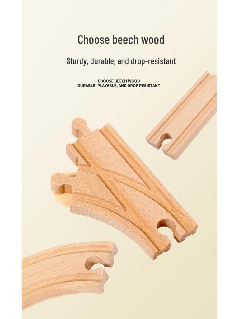 Early Learning Wooden Train Track Toy for Babies, 85-Piece Set