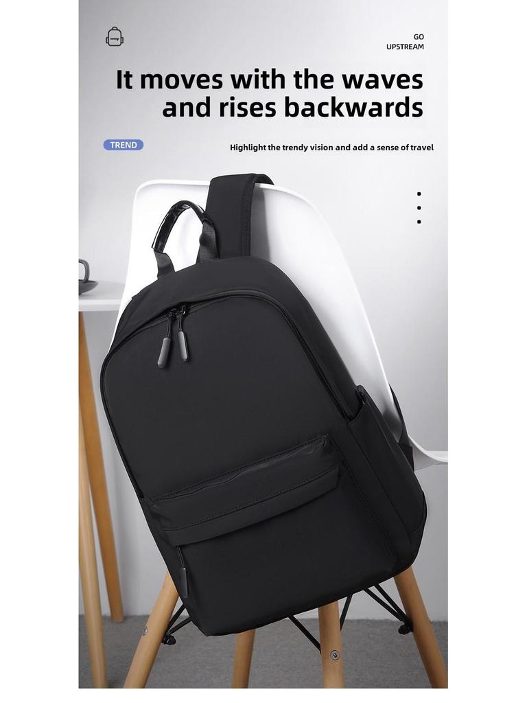 Unisex Korean Large Capacity 14" Backpack with Optional Logo - Ideal for Junior High Students, Simple and Stylish Design