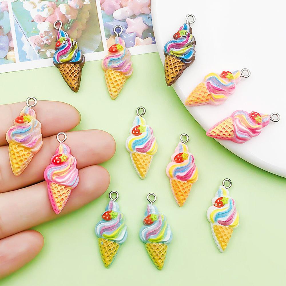 12-цветные подвески в виде рожков для мороженого из смолы для самостоятельного изготовления украшений