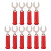 10Pcs J.20019 6mm U Shape Insert Plug High Pressure Resistant Y Type Banana Plug for Electronic Industrial EquipmentRed