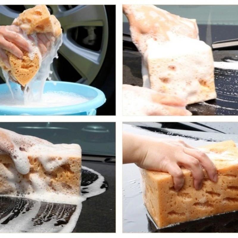 Car Wash Sponge Large Cross Cut Soft Foam Grid Super Absorbent Sponge Easy Grip Non Scratch Car Cleaning Tools Auto Accessories