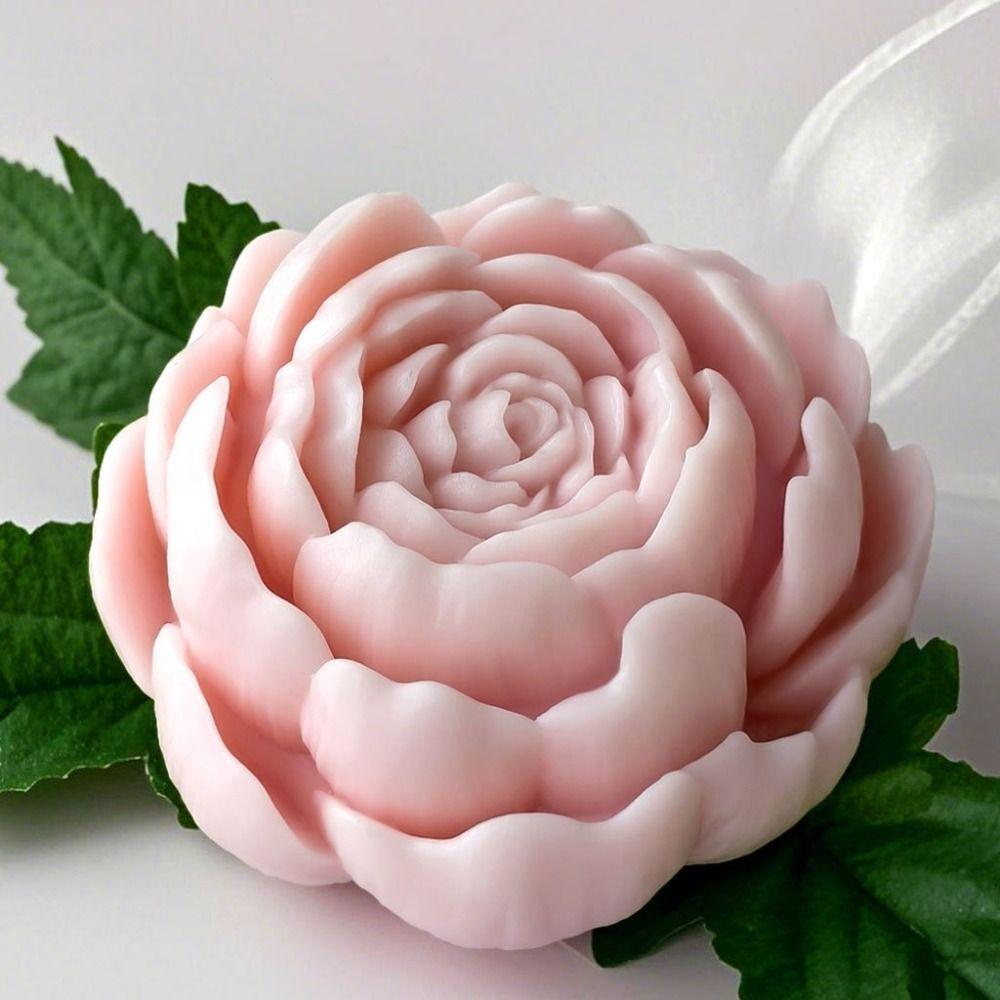 Новый дизайн Силиконовая форма для свечей-лотоса 3D Цветок Гипсовая поделка Форма для свечей-розы DIY Ручная работа Смола Форма из смолы Изготовление свечей