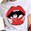 Футболки с принтом красных губ для женщин, модная клубная сексуальная футболка для губ, забавная летняя футболка с короткими рукавами, женская футболка