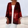 Women's Casual Fashion Print Light Medium Long Coat Cardigan