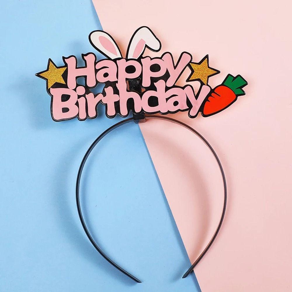 Уши кролика, звезды, буквы, светящиеся обручи для волос, корона, повязки на голову со светодиодной подсветкой, головной убор со светом на день рождения