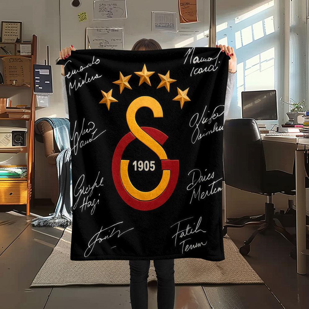 Фланелевое одеяло с принтом игроков Galatasaray SK, мягкий плед для спальни, дивана, стирающийся, сувенир для фаната, отличный подарок.