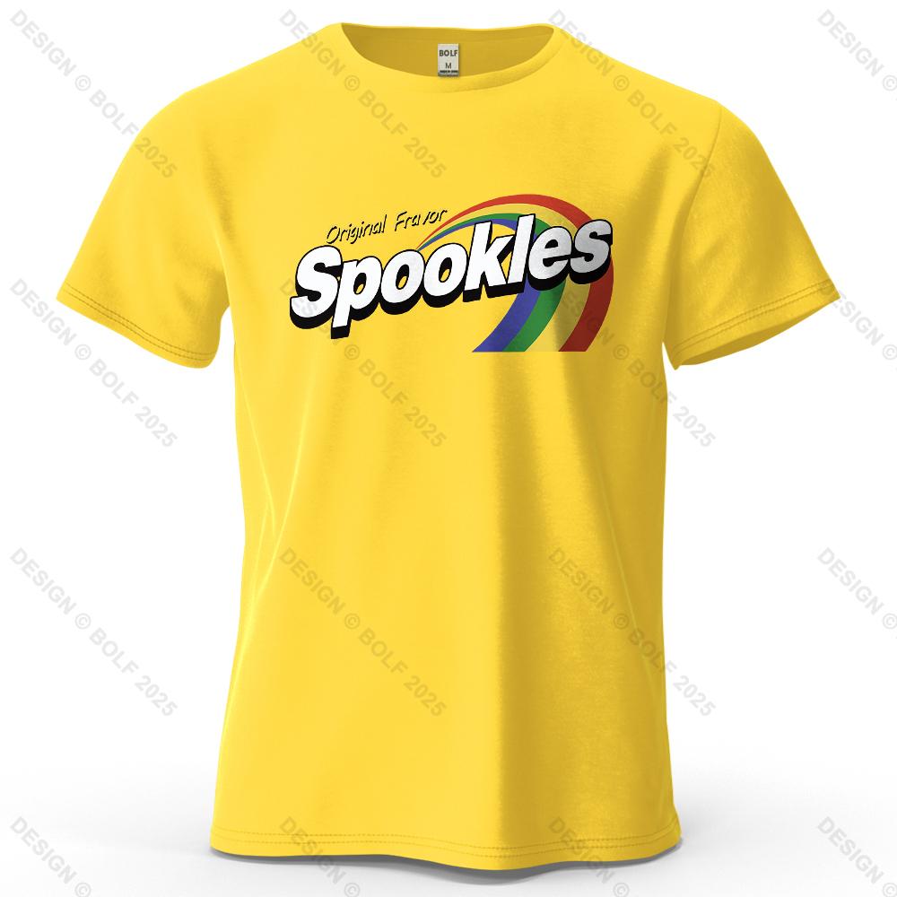 Мужская футболка Spookles Оригинальный вкус с причудливым принтом 100% хлопок Цветные графические футболки для женщин Топы Футболки Уличная одежда