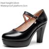Женские туфли-лодочки на платформе, из натуральной кожи, с ремешком на пряжке, на высоком каблуке, женские офисные туфли, модные, для вечеринки, свадебные, размер 32-43
