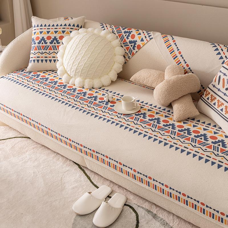 Чехол на диван, универсальная двусторонняя подушка для дивана, четырехсезонная нескользящая подушка, чехол из хлопка и льна, простое скандинавское полотенце для дивана