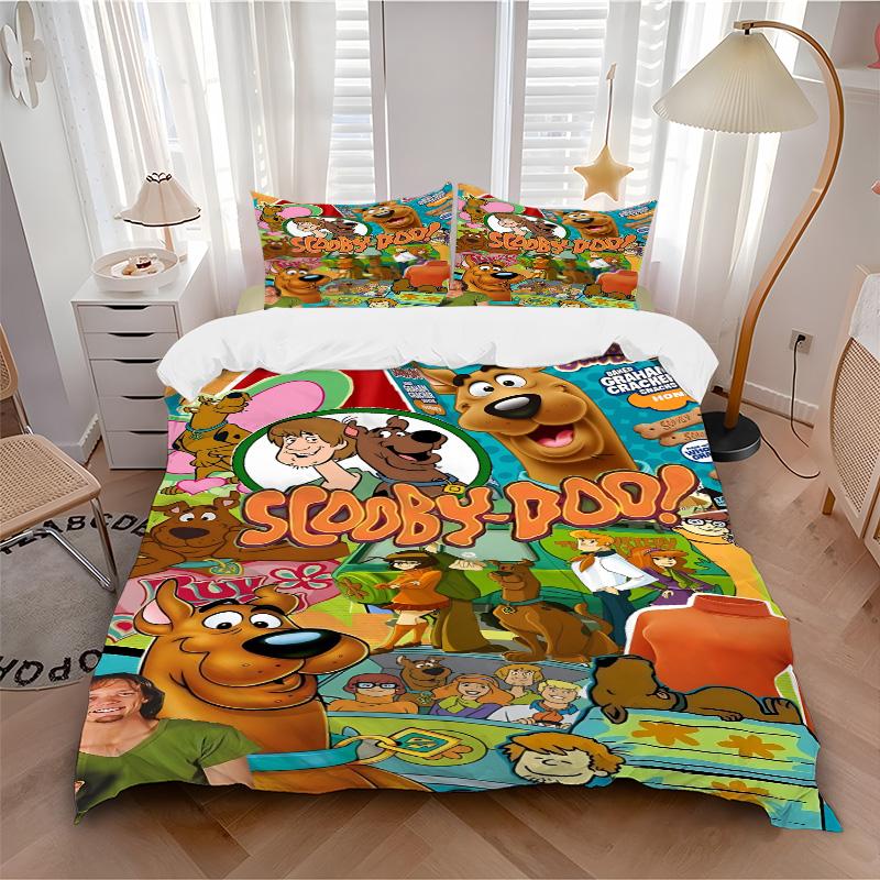 Scoobydoo Mystery Adventure Print 3Pcs Bedding Setduvet Cover With 2 Bedropillowcase Home Birthday Gift