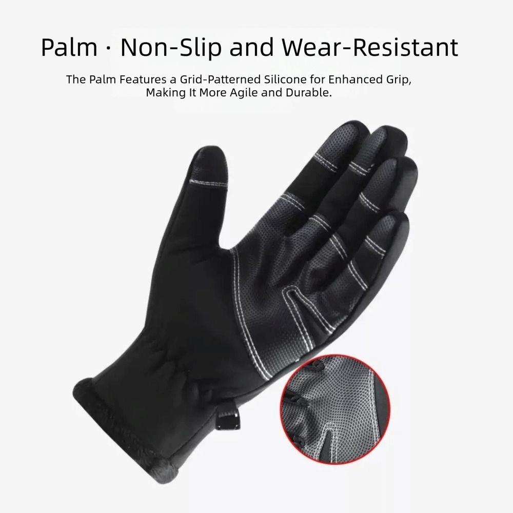 Waterproof Cycling Gloves Fleece Lined Touch Screen Gloves Warm Winter Gloves Motorcycle Riding