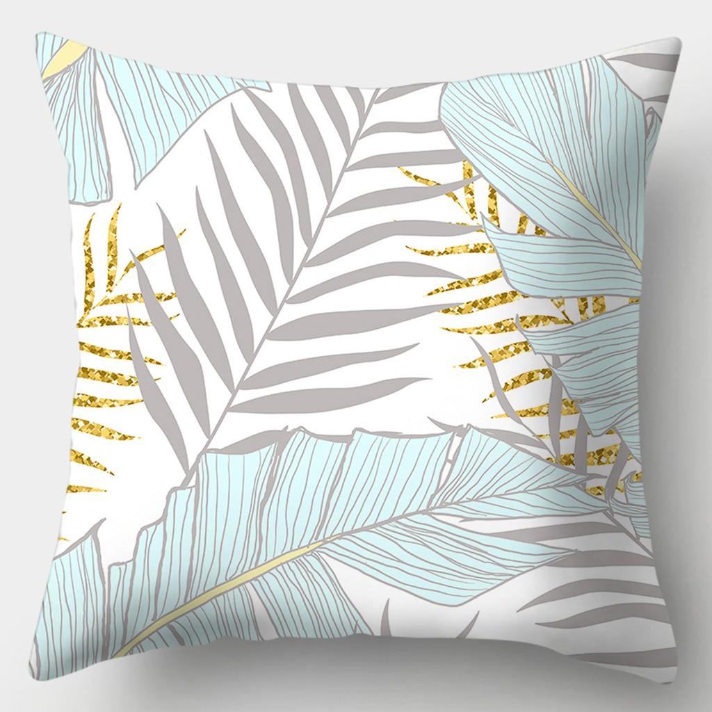 Наволочка серии с узором листьев 45 см X 45 см, квадратная наволочка для дивана, креативная наволочка с растением