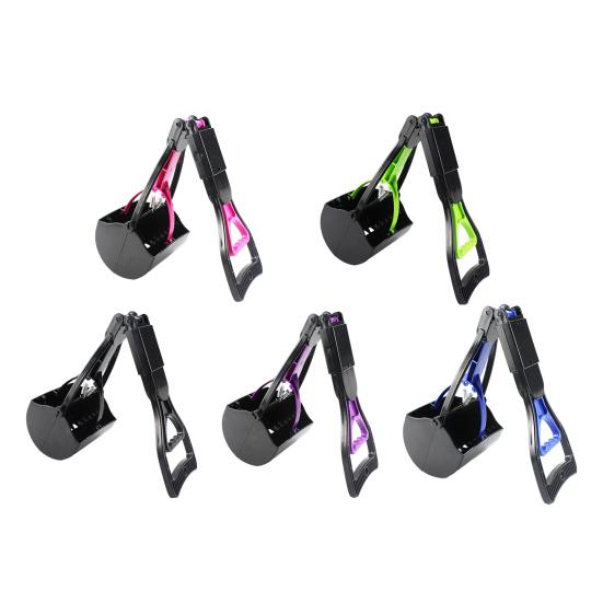 24-дюймовый складной совок для сбора отходов домашних животных для собак и кошек, высокопрочный захват для собачьих какашек с длинной ручкой для дворовой травы и гравия