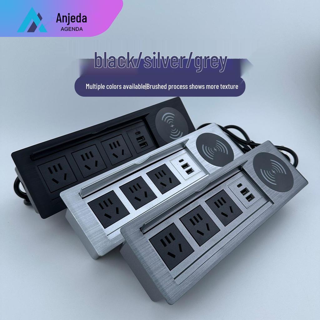 Офисный стол с откидной столешницей, встроенным беспроводным зарядным устройством и сетевым фильтром