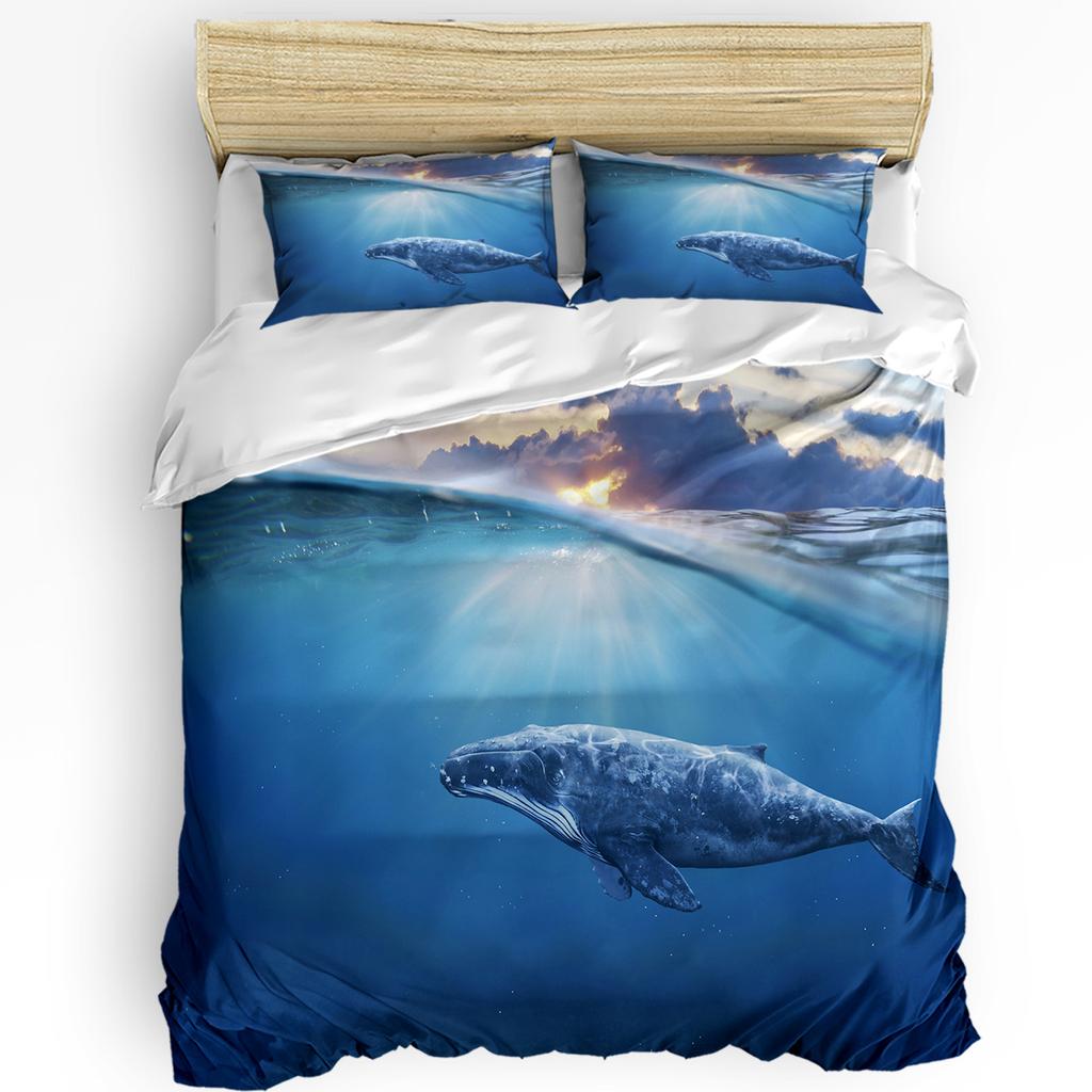 Animal Green Fish Duvet Cover Bed Bedding Collection For Double Home Textile Quilt Cover Pillowcases Bedroom Bedding Collection No Linen