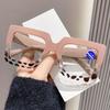 Two-color Transparent Square Frame Reading Glasses Blue Light Blocking Presbyopia Glasses Oversized Frame Far Sight Glasses