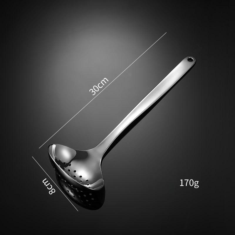 HANYANG 304 Stainless Steel Soup Shell Leakage Spoon Gold Titanium Plated Multi-specification Hot Pot Soup Spoon Household Kitchen Tableware