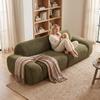 3 Seater Sofa Rounded And Frameless With Generous Seating Area Thickly Padded No Assembly Required Dark Green