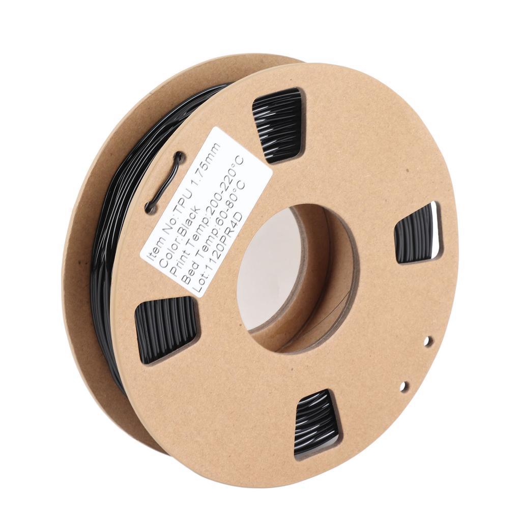 1,75 мм TPU Филамент Гибкий 0,03 мм Точность размера Высокая эластичность 250 г Катушка 95A Филамент для 3D-принтера Черный