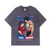 275 GSM Washed T-shirts 100% Cotton Baki V2 Baki Ashura Print Unisex Heavy Cotton T Shirt