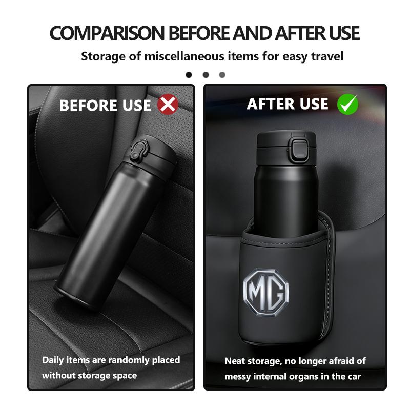 Car Leather Cup Holder Hang Drink Storage Box Accessories For MG GT 3 5 6 7 GS Pilot HS ZS ZX UU444