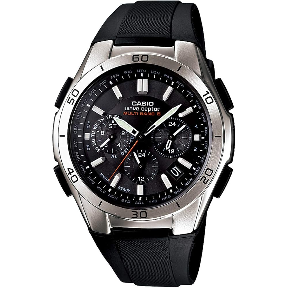 Мужские часы Casio Wave Ceptor с солнечной батареей и радиосинхронизацией, черные, WVQ-M410-1AJF