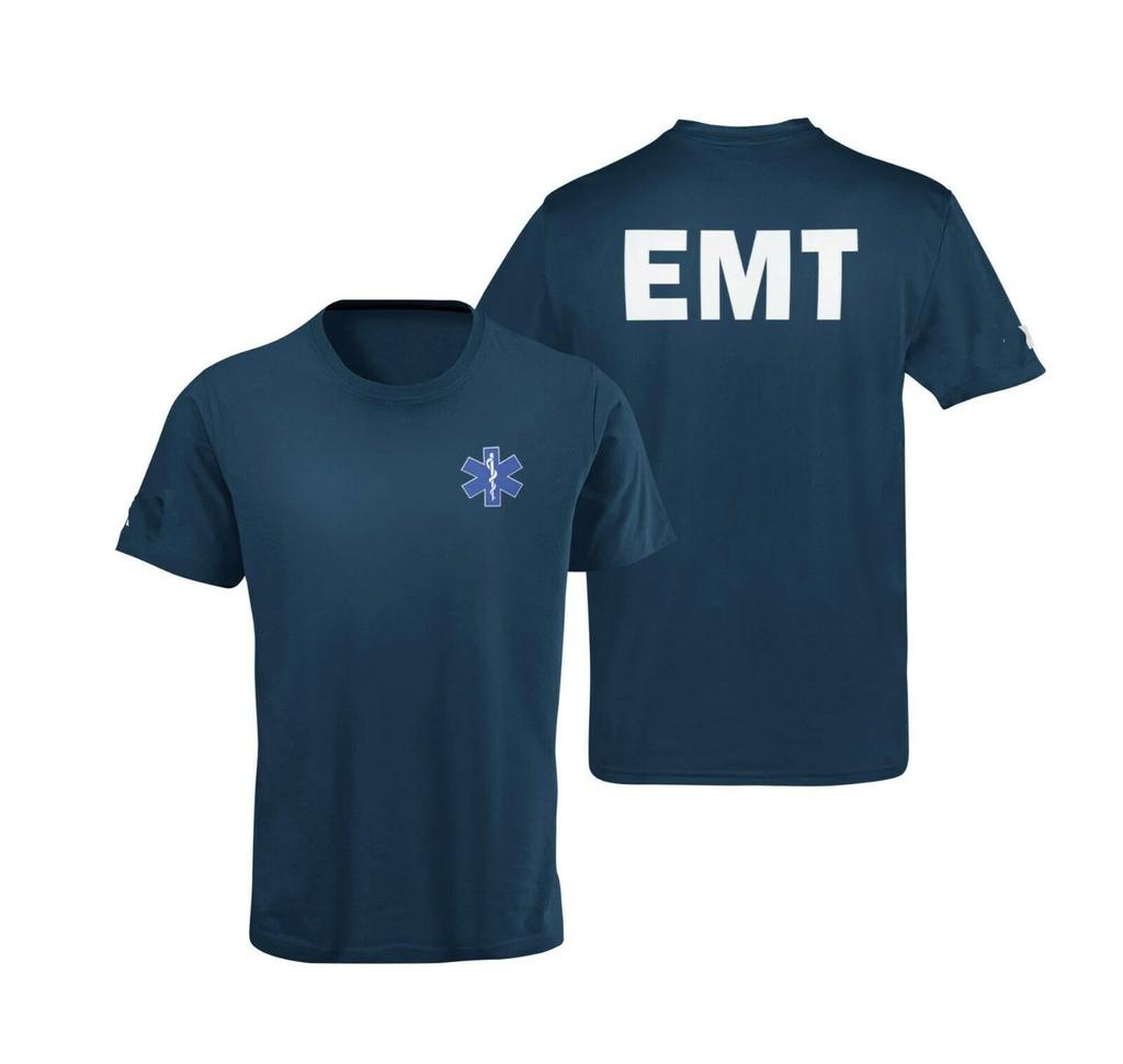 Простая футболка с принтом Звезда Жизни для парамедика EMT, летняя, хлопковая, с круглым вырезом, коротким рукавом, унисекс, новая, S3XL