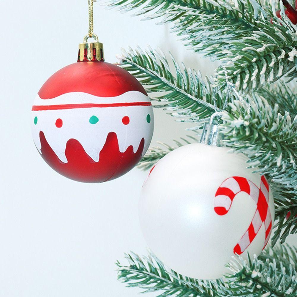 16pcs Plastic Painted Christmas Balls Set 6cm Christmas Tree Pendant  New Year Gifts