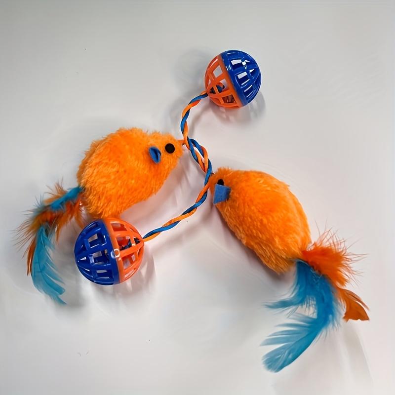 1 шт. Игрушки для кошек Плюшевая мышь Игрушка для дразнения кошек Шарики Пластиковые колокольчики Питомцы Пищащие игрушки Тренировка Питомца Интерактивные игрушки Товары для кошек