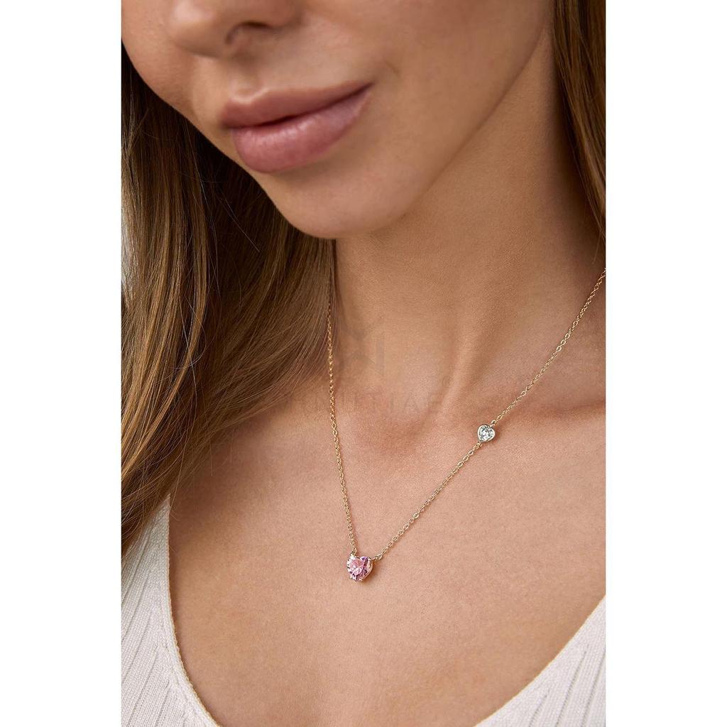 Ожерелье-подвеска MINUTIAE в форме сердца с розовым и белым диаметром для девочек и женщин с выдвижной цепочкой