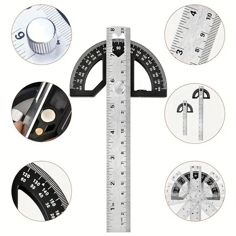 180 ° Multi-Function Angle Gauge Goniometer Ruler Goniometer Angle Carpenter Scribing Woodworking Edge Ruler Measuring Tools