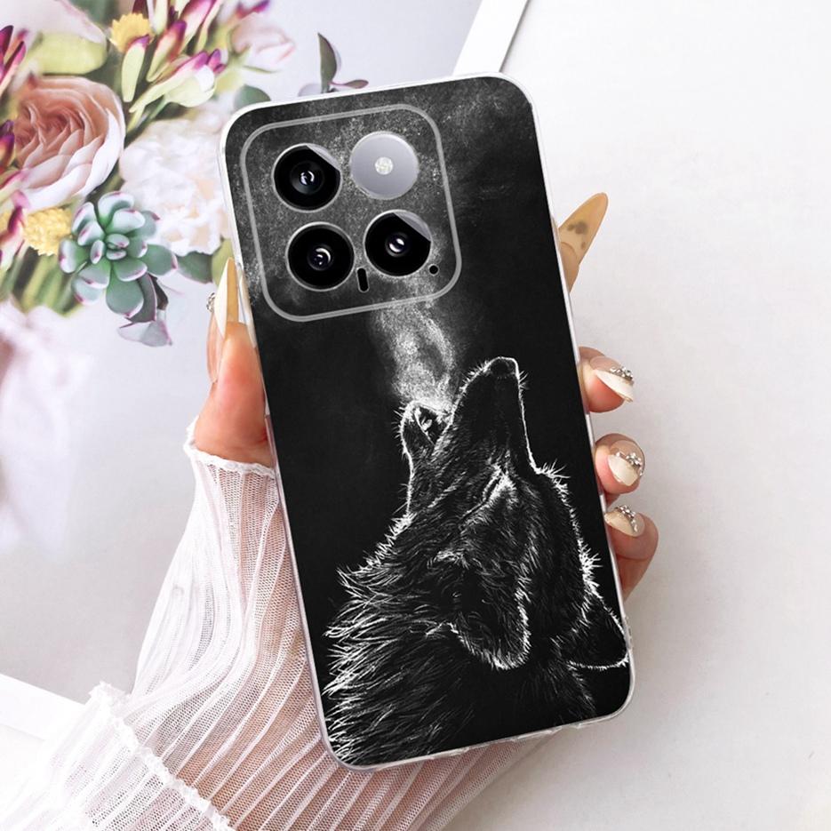 Чехол для Xiaomi Mi 14 Pro Милый Лев Модный Расписной Чехол Мягкий Силиконовый Тонкий Чехол для Телефона Для Xiaomi 14 Pro Mi14 Pro Fundas Бампер