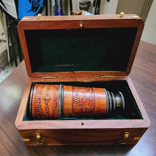 Уникальный функциональный телескоп Gilbert Sons, латунь, изготовленный в Королевском военно-морском флоте, Лондон, 1895 г.