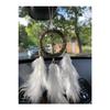 New Dream Catcher, Dreamcatcher Anthracite Stone, White Bird Feather Rear View Mirror Decoration