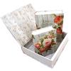 Les Trésors De Lily [L7289] - Trio of Pink Gray 'Jardin Botanique' Storage Boxes