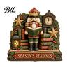 Holiday Tabletop Decorations 2D Flat Wooden Christmas Sign, Reading Gnome Nutcracker Snowman Santa Claus Ornaments Gingerbread Man Figurine,