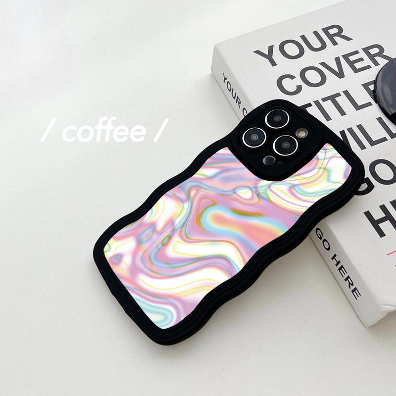 Wave Shape Phone Case For Vivo V23e Y35 Y02 IPhone Tecno Spark Realme C53 C55 Redmi Note 12 Note 11 Pro Samsung S23 Ultra A53 A52 Soft Silicone Cover