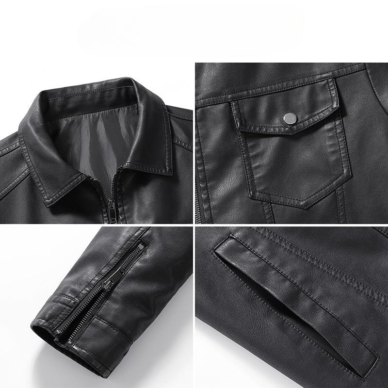 Мужская кожаная куртка Новая мужская куртка ПУ куртка Мотоциклетная куртка Рубашка Кожаная куртка