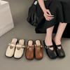 2024 квадратная голова корейская версия пряжка ремня пустые одинарные туфли сандалии весна новый ленивые тапочки модная сумка голова полутапочки