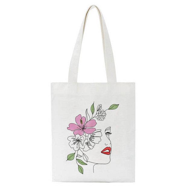 New Fashion Aesthetics Abstract Canvas Women Bag Large Capacity Casual Print Academy Harajuku Ins Chic Vintage Art Shoulder Bags