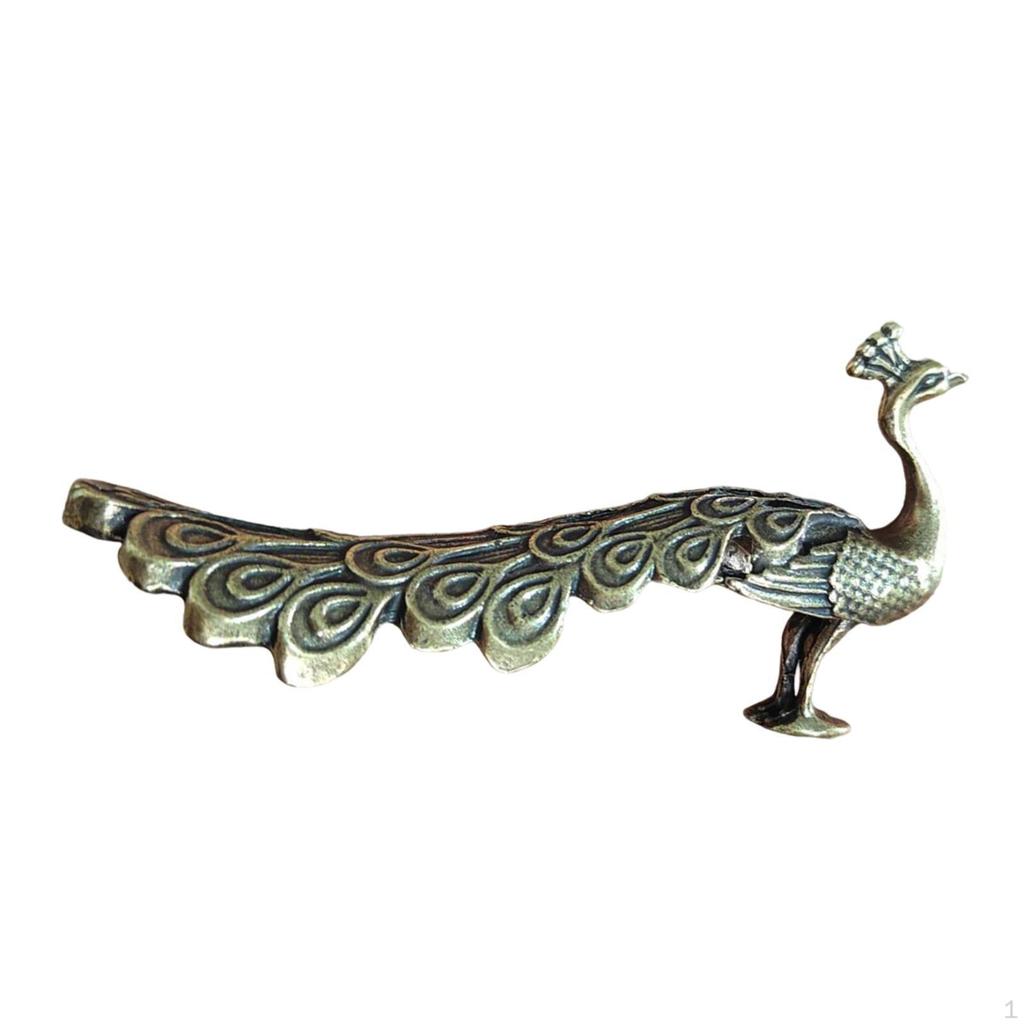 Brass Peacock Statue Bird Statue,Wealth and Good Luck Charm Collection Ornament Desktop Decoration