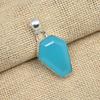 Синий халцедоновый драгоценный камень 925 пробы Серебряный кулон ручной работы в виде гроба