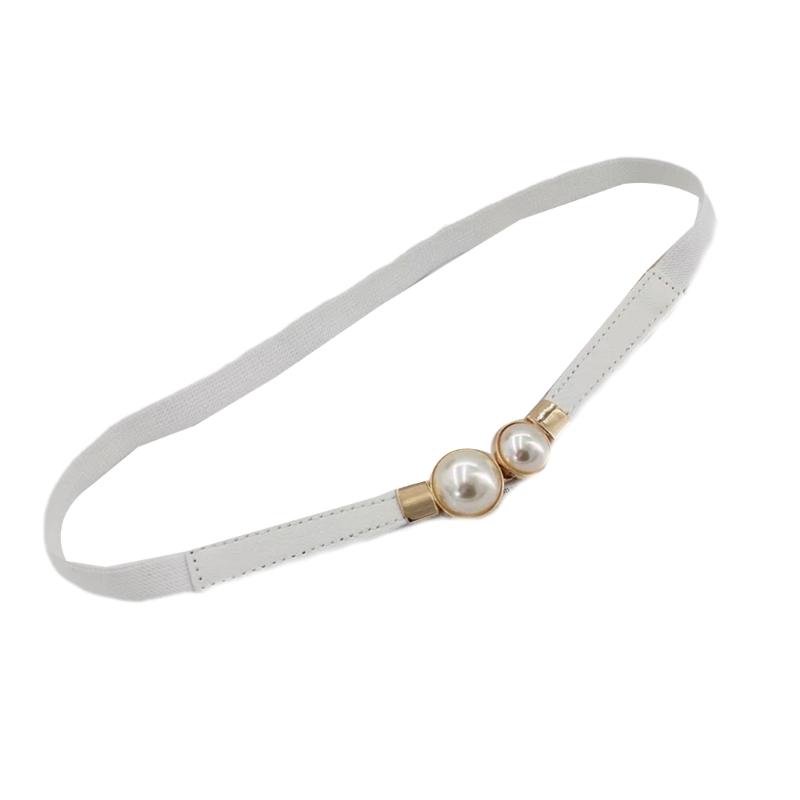 Waist Belt Golden Buckle Solid Color Skinny Belt for Dress Casual Wear Woven Stretchy Belt for Wrap Dress Halter Dress