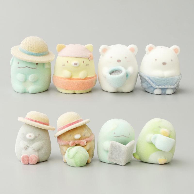 8 шт./комплект Кавайные Мини-фигурки Sumikko Gurashi Милые Украшения Декор для торта Куклы Очаровательные Хобби-игрушки Детский Рождественский Подарок