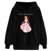 Hooded Sweatshirt - Princess - Black - 5/6 Years - Kangaroo Pocket - 1x1 Elastane