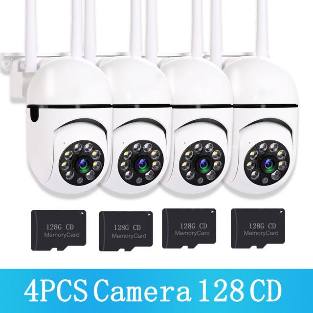 IP-камера Wi-Fi 200 Вт, 5 ГГц и 2,4 ГГц, HD 1080P, ИК, полноцветная, ночного видения, наружная беспроводная камера наблюдения, AI, отслеживание людей (1/2/4 шт.)